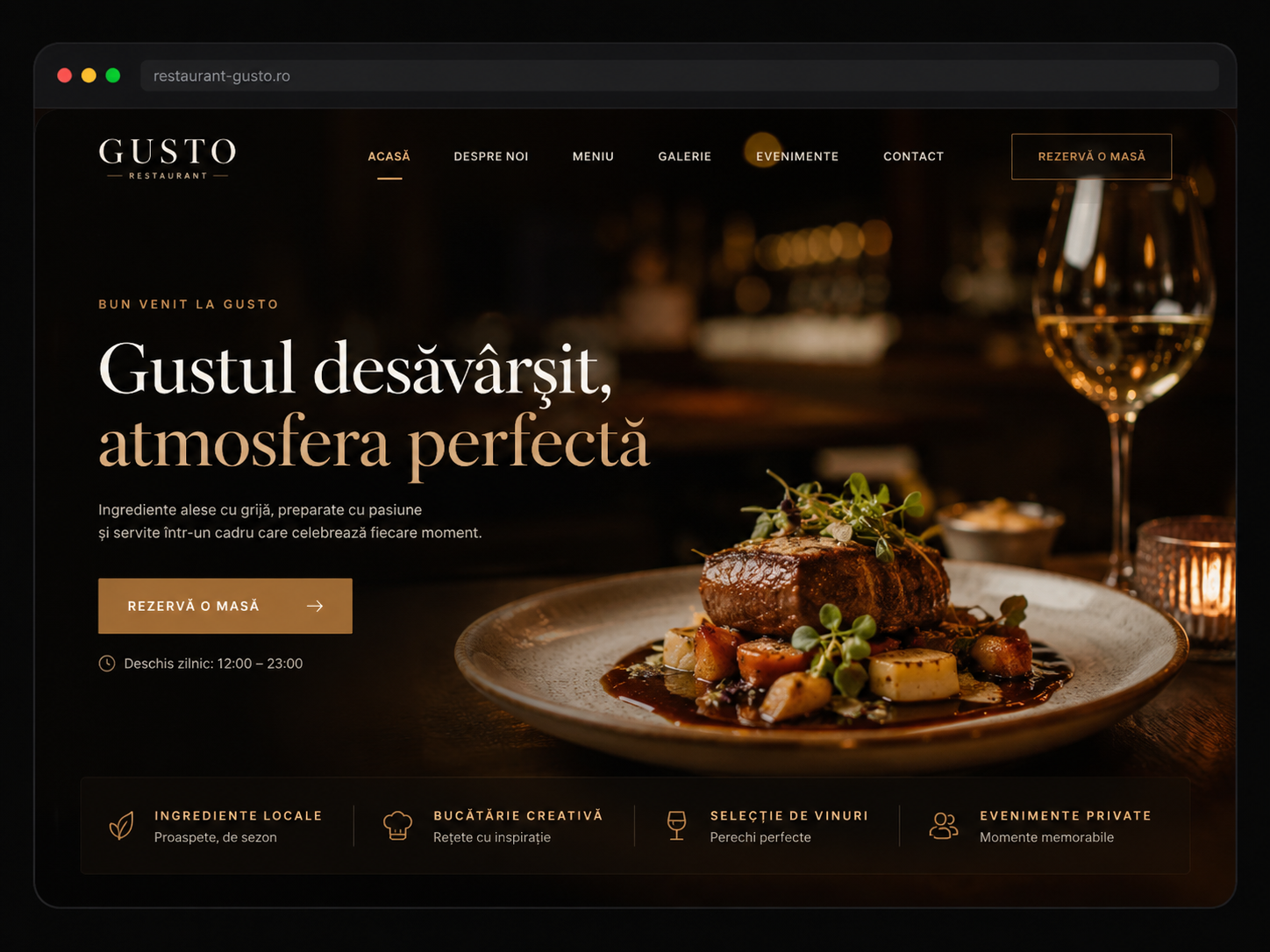 Site restaurant Gusto livrat în 24h